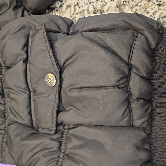 BABY PHAT GIRL'S BLACK/ PURPLE PUFFER . MISSING FAUX FUR LINING ON HOOD. SIZE L - Picture 10 of 11